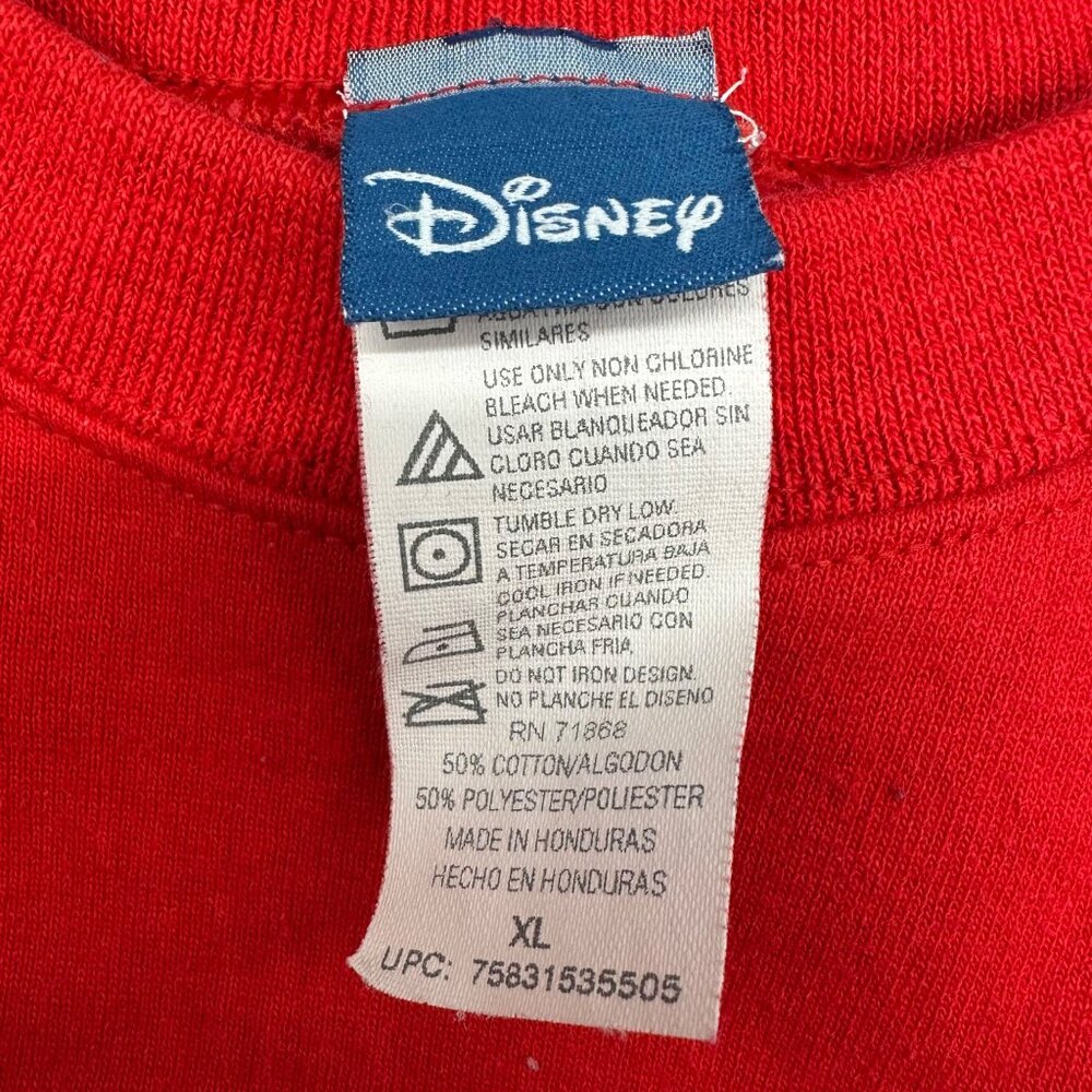 Disney Mickey Mouse Christmas Sweatshirt Tis The Season To Be Jolly Red XL - Picture 4 of 7